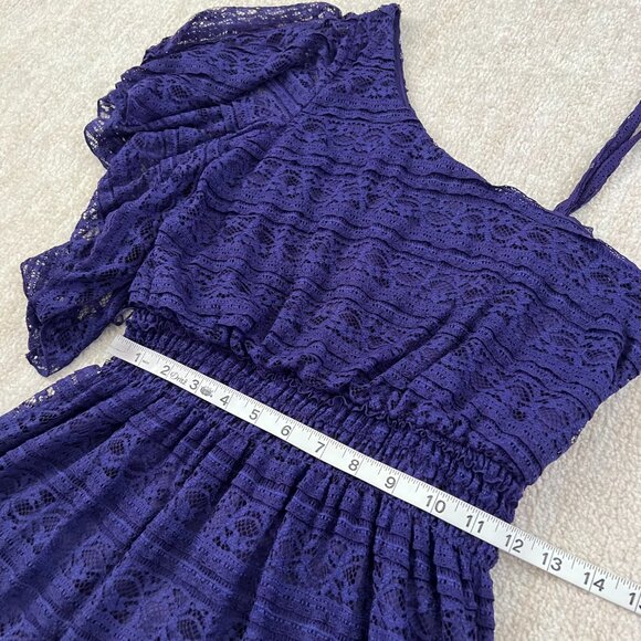 My Michelle Stretch Lace Asymmetric Cocktail Mini Dress L - Picture 6 of 9